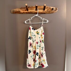 Old Navy Floral Mini Sundress - spaghetti strap, cream with flowers - Small